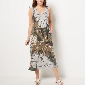 Belle by Kim Gravel Petite Slub Knit Maxi Dress with Pockets